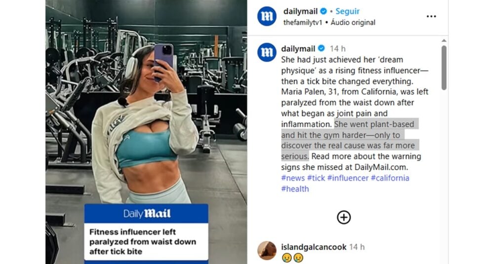 Jornal Britânico publica o caso e repercute na web (Foto: Reprodução/ Instagram/ Daily Mail)