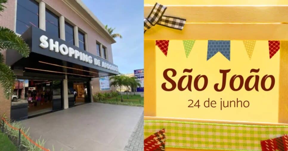 Fechamento de Shopping São Miguel Center, em Afogados, no feriado de São João - Foto: Montagem 