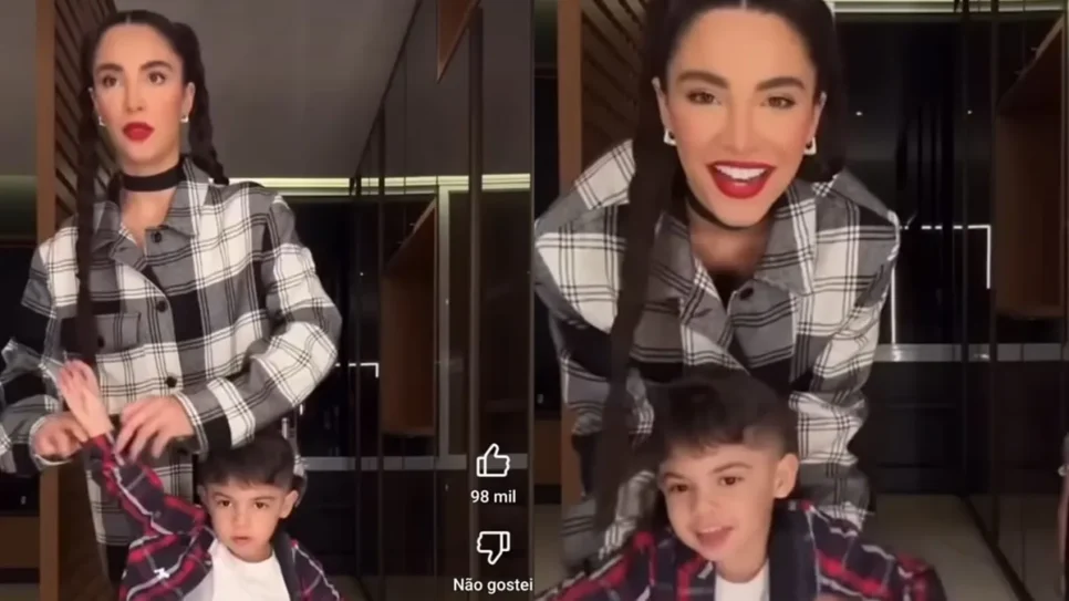 Gabriela Versiani com Léo (Foto: Reprodução/ YouTube/ Montagem)