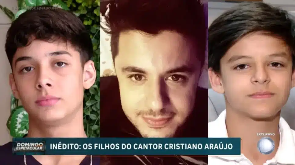 "Domingo Espetacular" leva ao ar primeira aparição pública de filhos do cantor (Foto: Reprodução/ Record)
