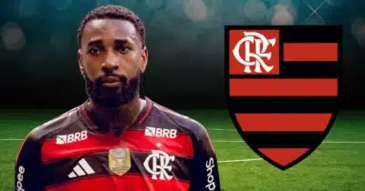Gerson e logo do Flamengo (Foto: Reprodução / FFC / Montagem TV Foco)