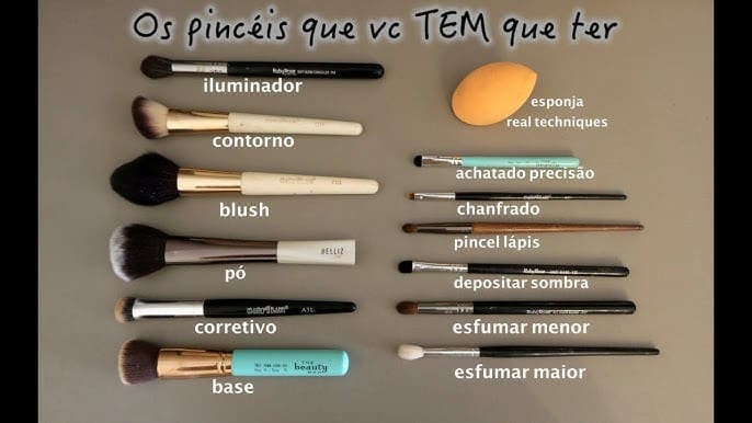 Pincéis para cada tipo de produto (Foto Reprodução/YouTube)