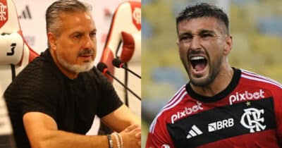 José Boto arma ADEUS de dupla de Arrascaeta no Flamengo (Foto: Reprodução/Montagem TV Foco)
