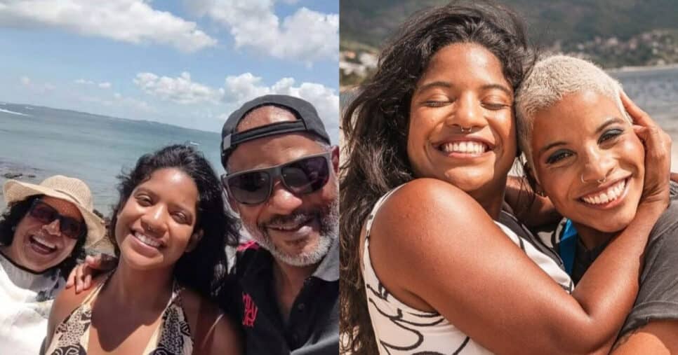 Juliana Marins ao lado de seus pais e irmã (Foto: Reprodução/Montagem TV Foco)