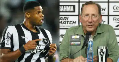 Textor tem veredito sobre retorno de Júnior Santos no Botafogo (Foto: Reprodução/Montagem TV Foco)