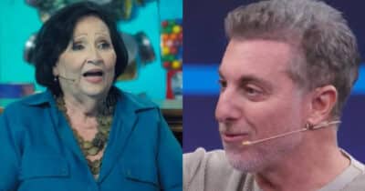 Luciano Huck comete erro e é confrontado por Dona Déa na Globo (Foto: Reprodução/Montagem TV Foco)