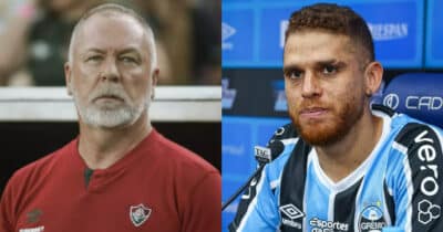 Cuellar arma adeus no Grêmio para jogar em outro time da série A (Foto: Reprodução/Montagem TV Foco)