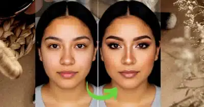 Técnica de maquiagem ajuda a disfarçar o nariz de batata e sem procedimentos estéticos (Foto Reprodução/Montagem/Lennita/Canva/Pinterest)