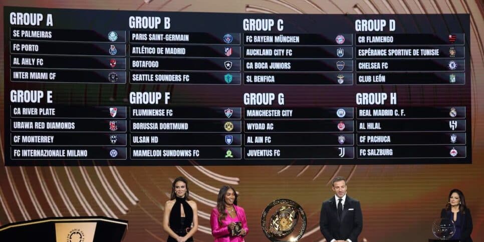 Grupos do Mundial de Clubes em 2025 (Reprodução: Fifa)