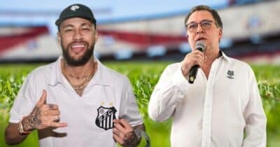 Neymar e Marcelo Teixeira (Foto: Reprodução / Santos / Montagem TV Foco)