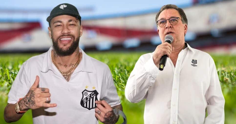 Neymar e Marcelo Teixeira (Foto: Reprodução / Santos / Montagem TV Foco)