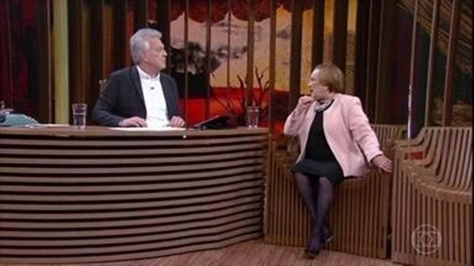 Nicette Bruno revelou últimas palavras do marido no Conversa com Bial, de 2018 (Foto: Reprodução/ Globoplay)