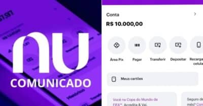 Clientes do Nubank de Recife (PE) devem ler aviso sobre saque de R$10 mil - Foto: Montagem