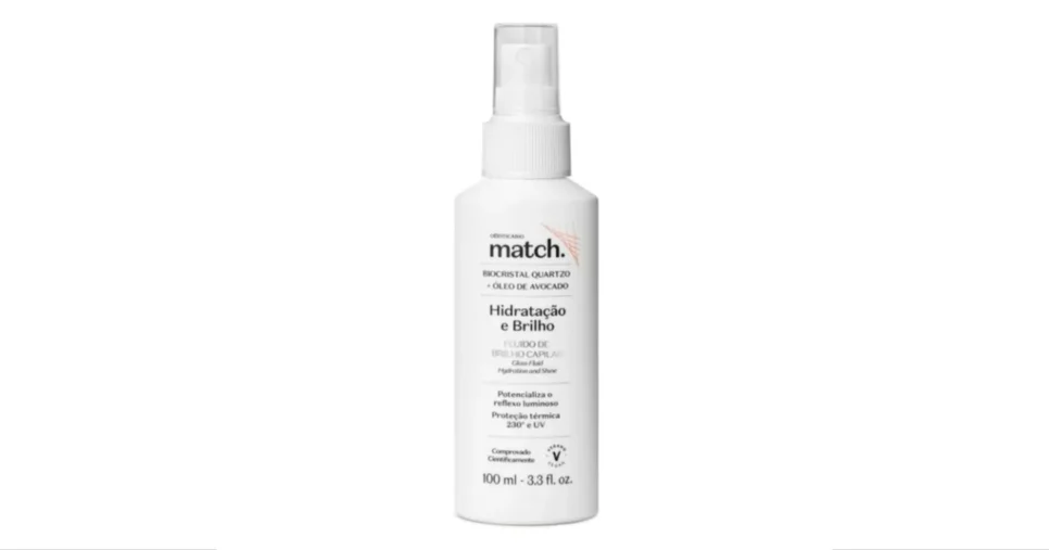 Fluido de Brilho Capilar Match Hidratação e Brilho 100ml - Foto: Internet