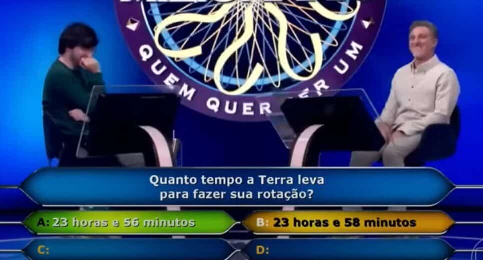 Participante do Quem Quer Ser Um Milionário erra pergunta de R$ 150 mil (Foto: Reprodução/ Globo)