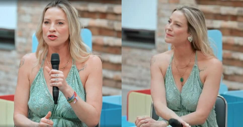 Luana Piovani no Fantástico, da TV Globo (Foto: Reprodução/Montagem TV Foco)