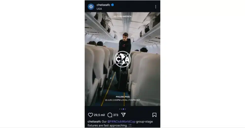 Chelsea confunde Flamengo com o América - Foto: Instagram