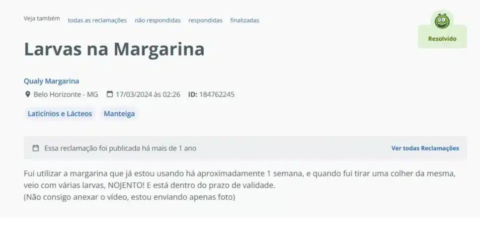 Reclamação do cliente registrada no dia 17/03 (Foto Reprodução/Canva)