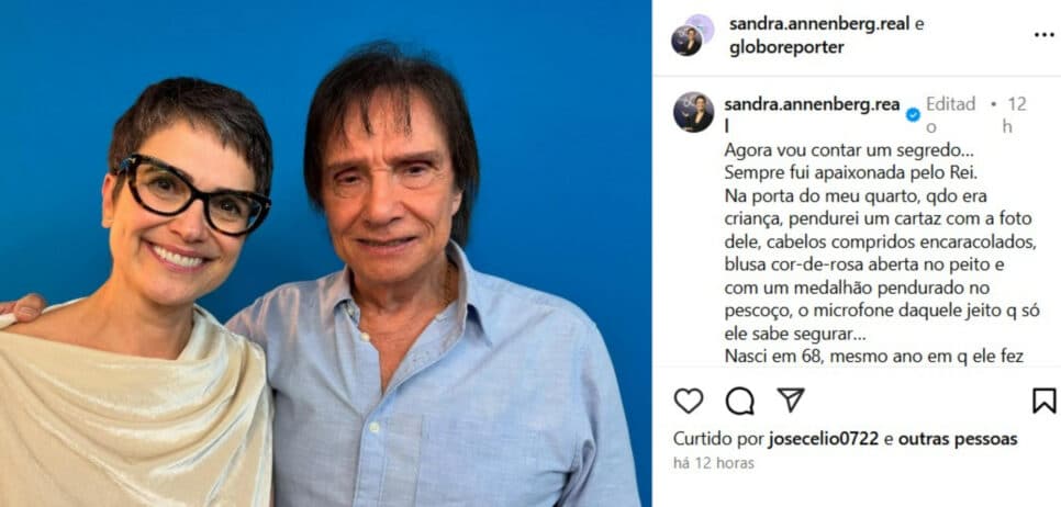 Sandra Annnenberg, fala sobre história com Roberto Carlos no Globo Repórter (Foto: Reprodução)