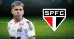 Soteldo e logo do São Paulo (Foto: Reprodução / Canva / SPFC / Montagem TV Foco)