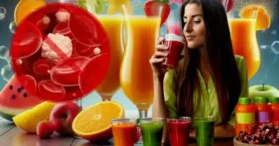 Suco antioxidante ajuda a combater o açúcar no sangue (Foto Reprodução/Montagem/Tv Foco/Lennita/Canva)