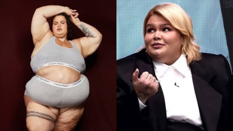 Thais Carla, em seu antes e depois da cirurgia bariátrica (Foto: Reprodução/ YouTube/ Internet/ Montagem)