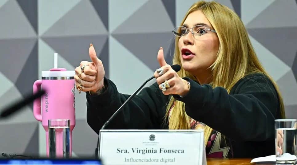 Virginia Fonseca na CPI das Bets (Foto: Reprodução/ Andressa Anholete/ Agência Senado)