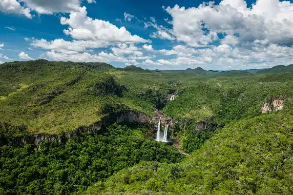 Vista aérea do Parque Nacional da Chapada dos Veadeiros (Foto Reprodução/Internet)