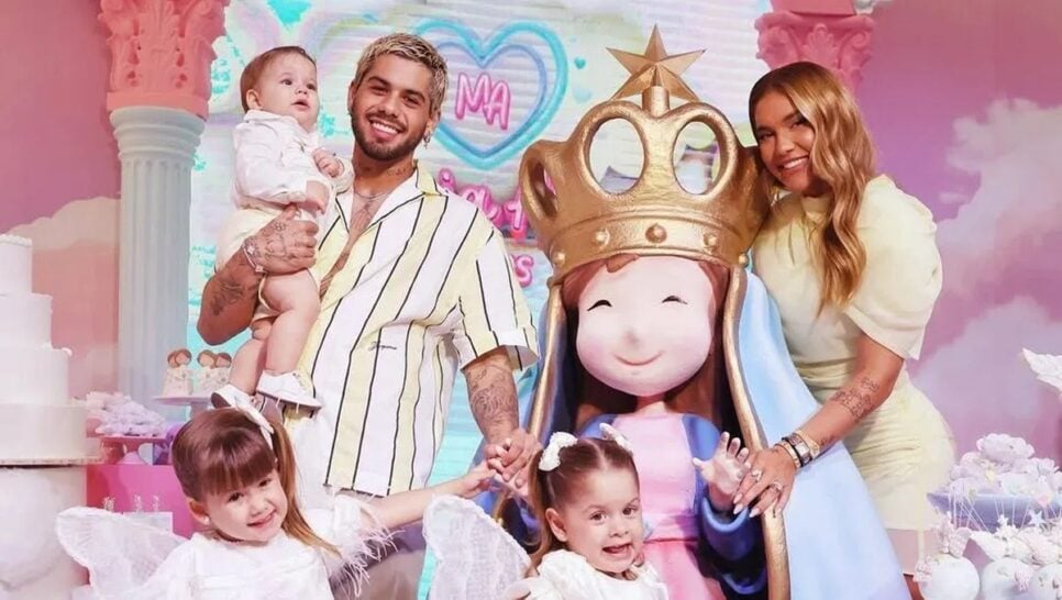 O ex-casal de famosos e seus três herdeiros (Foto: Reprodução/ Instagram/ Montagem)