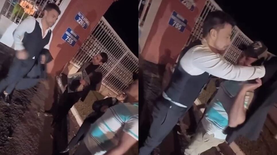 Zezé Di Camargo dá seu terno a fã com frio (Foto: Reprodução/ YouTube/ Montagem)