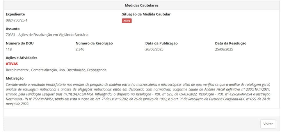 Resolução da ANVISA contra orégano maca forte parte 2 (Foto Reprodução/ANVISA)