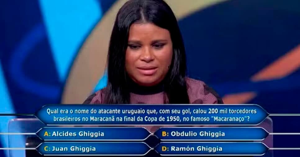 A pergunta que valia 1 milhão de reais do Quem Quer Ser Um Milionário (Foto: Reprodução)
