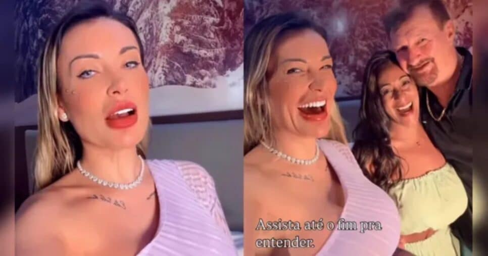 Andressa Urach ao lado do pai e da ex-sogra - Foto: Internet