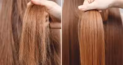 Antes e depois de cabelo ressecado (Foto: Reprodução / Depositphotos)