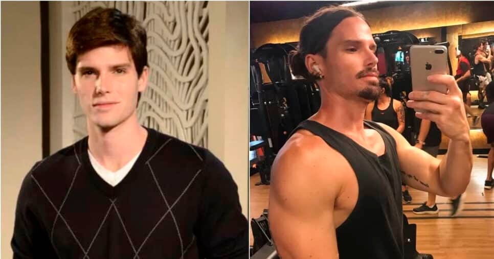 Antes e depois do ator Jônatas Faro (Foto: Reprodução) 