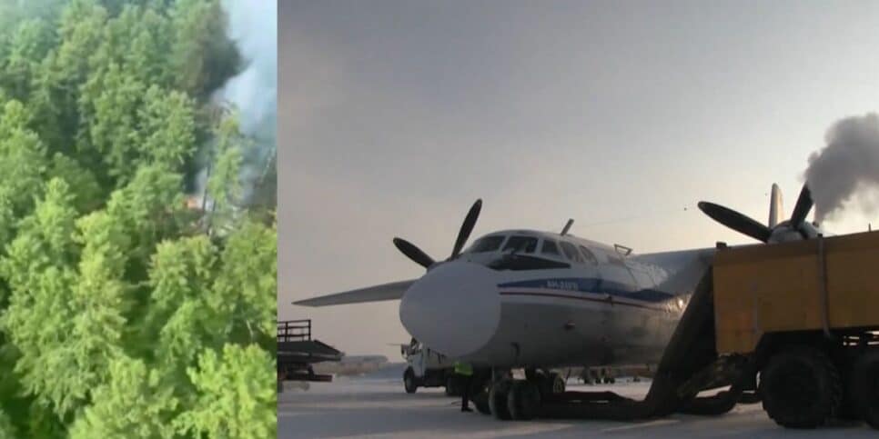 Avião Antonov-24 bimotor (Fotos: Reproduções / TV Globo)