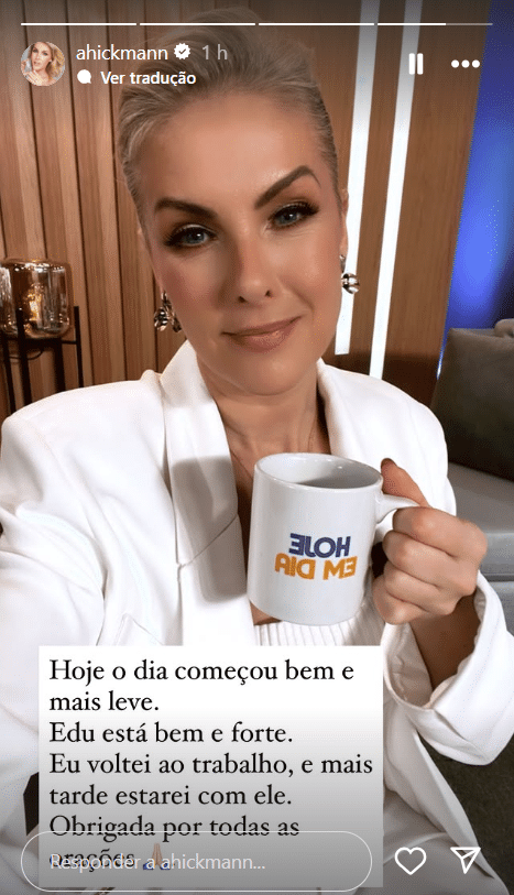 Ana Hickmann chega com nova notícia sobre Edu Guedes diante de câncer