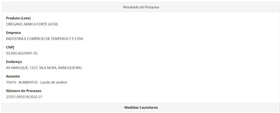 Resolução da ANVISA contra orégano maca forte parte 1 (Foto Reprodução/ANVISA)