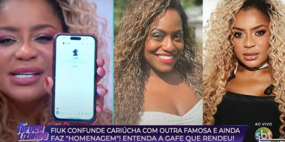 Cariúcha mostra celular (Foto: Reprodução / SBT)
