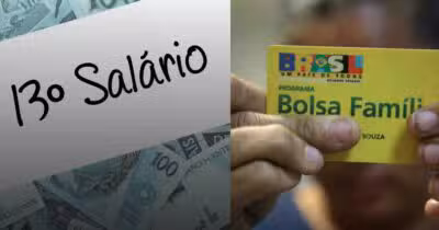 Décimo terceiro salário / Bolsa Família - Montagem