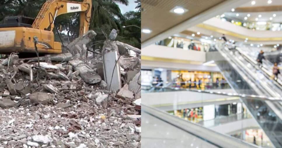 Demolição de shopping (Foto: Reprodução)