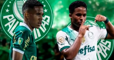 Endrick e Estevão - Palmeiras (Foto: Reprodução)