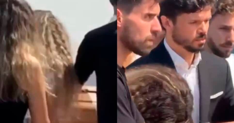Esposa do atleta Diogo Jota, devastada, segurando o caixão do marido 11 dias após o casamento (Foto: Reprodução)