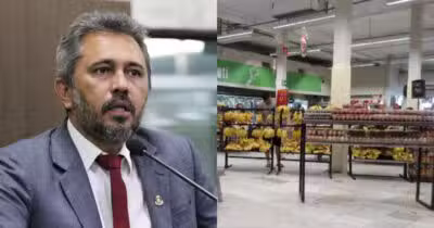 Fim de unidade de supermercado do CE na era Elmano de Freitas (Foto: Montagem/TV Foco)