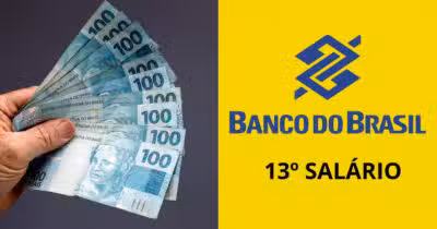 Homem segurando notas de cem reais e logo do Banco do Brasil (Fotos: Reproduções / Canva / Internet)