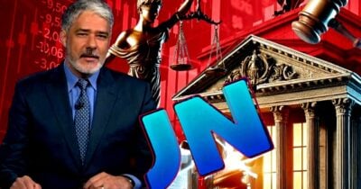 William Bonner noticiou uma das maiores falências envolvendo bancos (Foto Reprodução/Montagem/Tv Foco/Canva/Globo/Lennita)