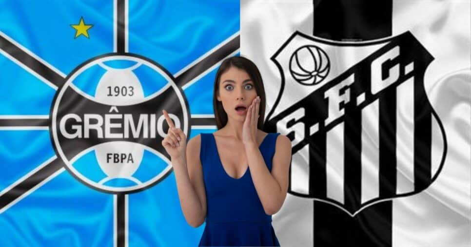 Ilustração de Grêmio e Santos com pessoa surpresa - Foto Reprodução Internet