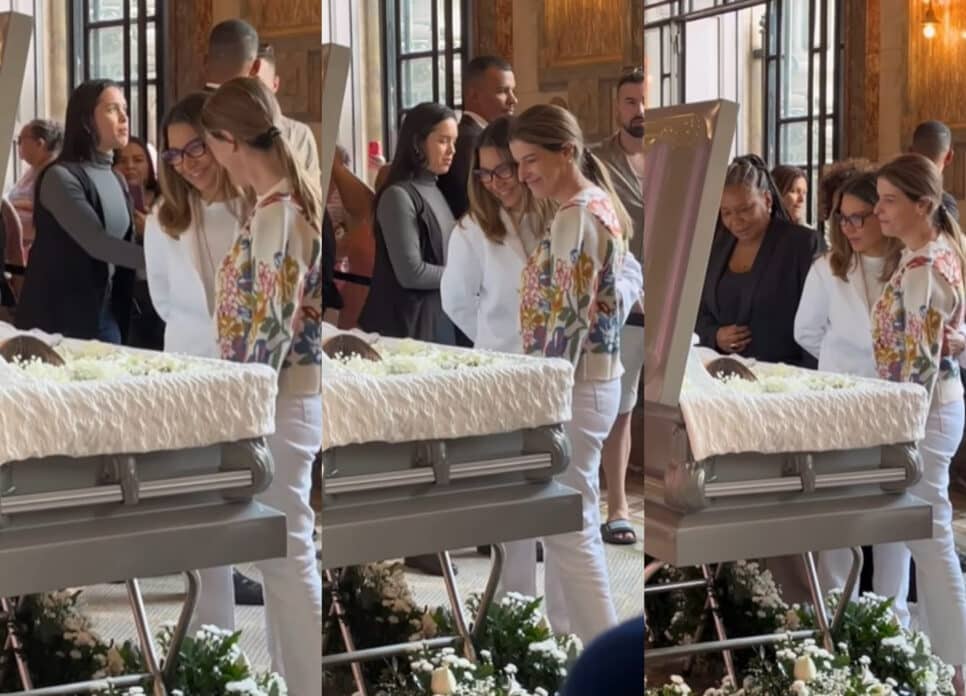 Primeira-dama Janja Lula da Silva e a Ministra da Cultura Margareth Menezes  no funeral de Preta Gil (Foto: Reprodução/Caras/Montagem TV Foco)