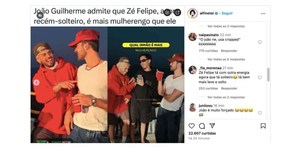 João Guilherme e Zé Felipe (Foto: Reprodução / Instagram)