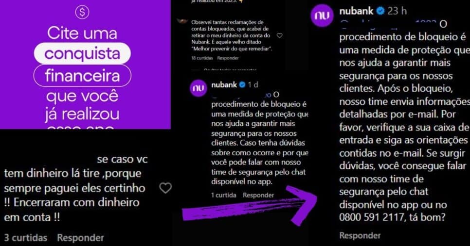 Nubank responde enxurrada de reclamações (Foto Reprodução/Montagem/Lennita/Tv Foco/Canva/Instagram)